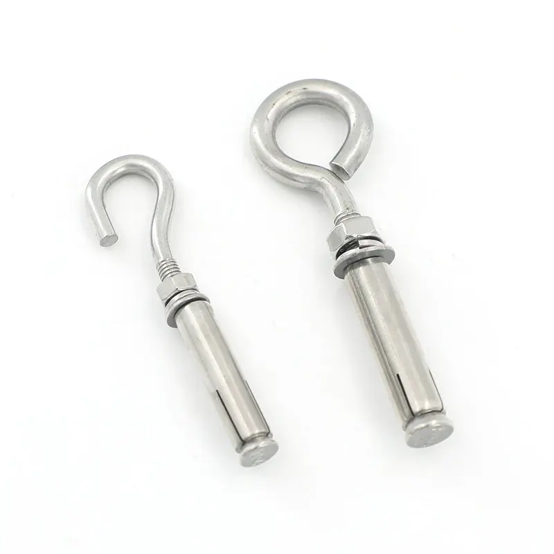 4 Pieces M6 M8 M10 M12 304 Stainless Steel Expansion Hooks Concrete Wall Anchor Bolt Cup Closed Spring Opening Sleeve Fastener
