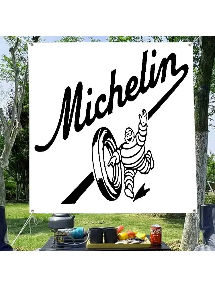 M-Michelins Logo réunions de famille drapeaux d'ambiance extérieure décorations de Camping bannières
