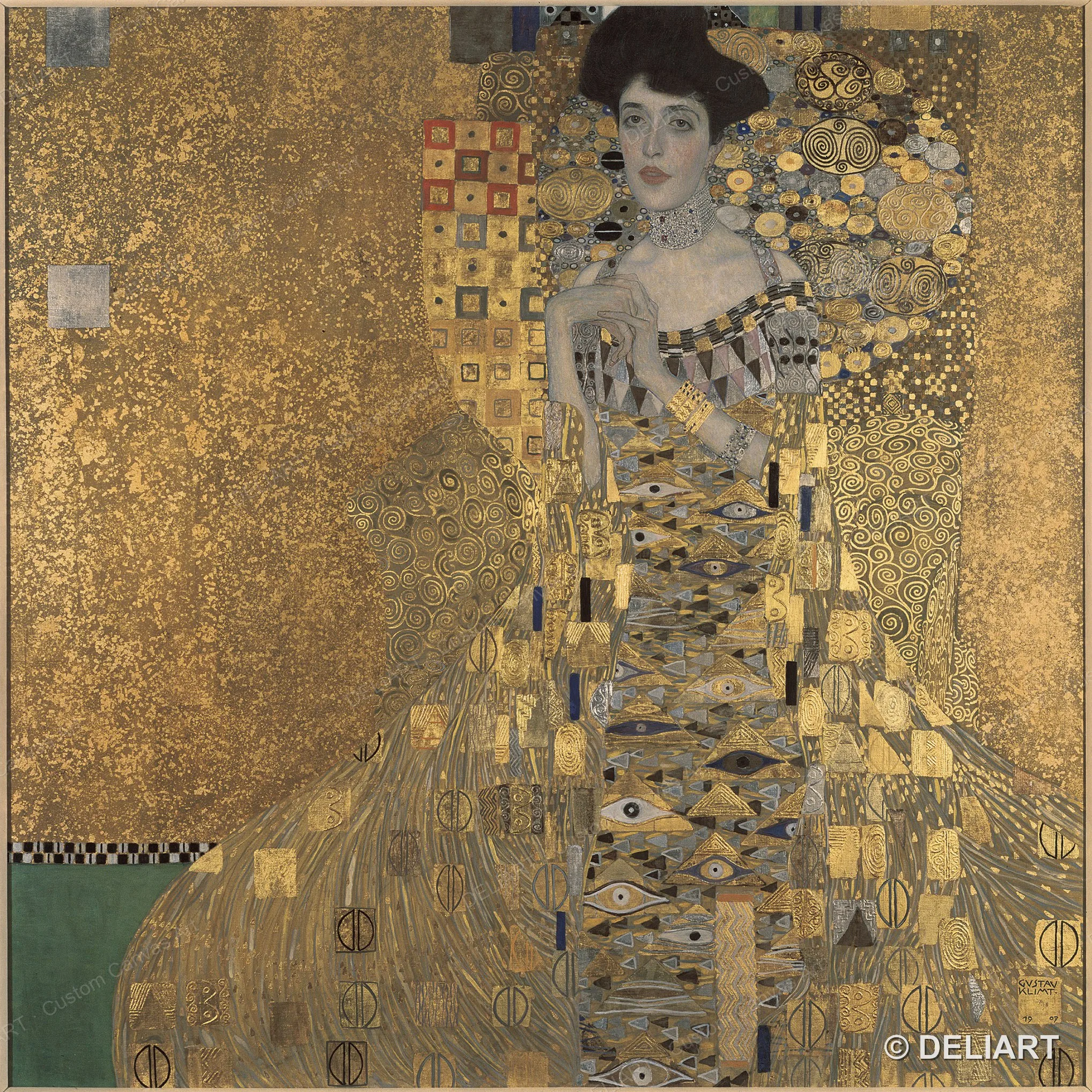 1 PC Gustav Klimt Egon Schiele Canvas Wall Art The Kiss Adele Gold Art Nouveau Famous Painting Poster Home Decor Unframed