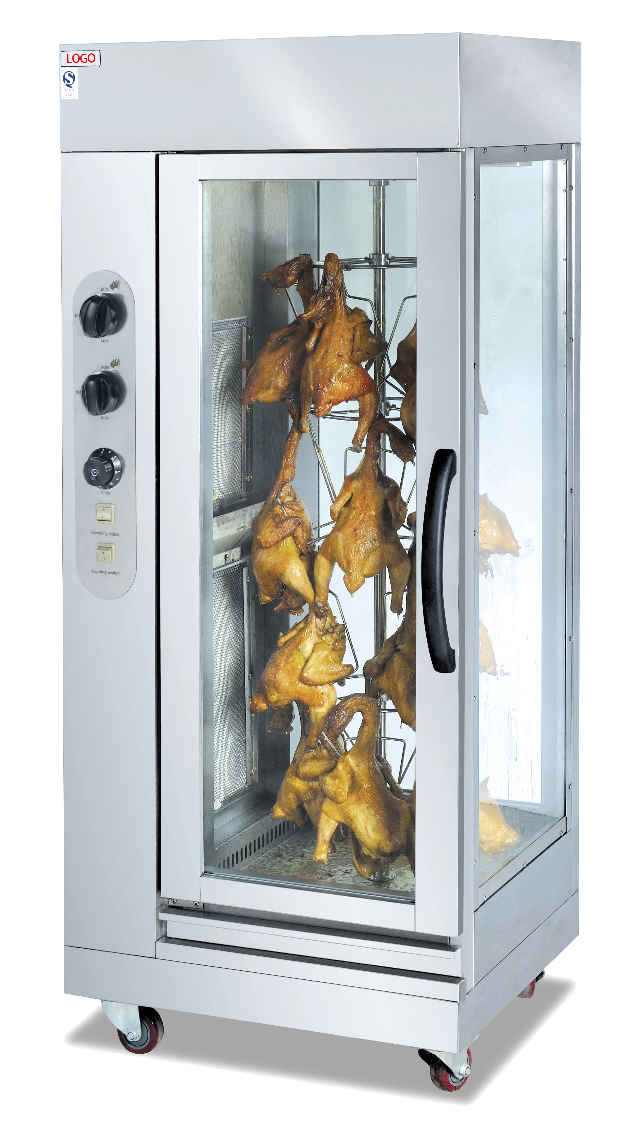 Commercial Stainless Steel Duck Oven Gas Grill & Chicken Rotisserie Roaster Machine Wood Material