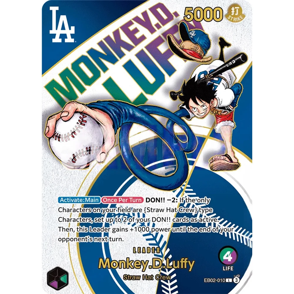 

Коллекционные карточки ONE PIECE: Monkey.D.Luffy EB02-010, 25-я коллекция, EN, DIY, высококачественные самодельные игровые аниме-карточки, подарок, игрушка