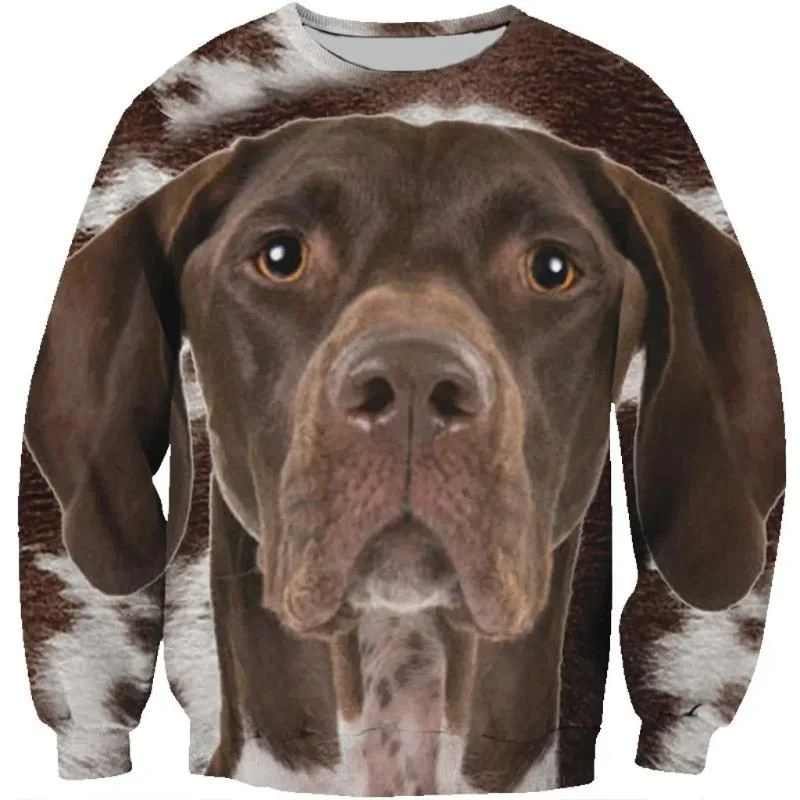 3D Print Dog Pet Pullovers Spring Autumn Fashion Animal Border Collie Dogs Pattern Hoodie Long Sleeved Round Neck Sweatshirt