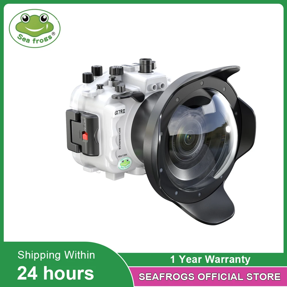 

Seafrogs For Sony A7RIII/A7III 16-35mm12-24mm24-70mm Lens White Underwater Housing Waterproof Camera Case With Glass Dome Port