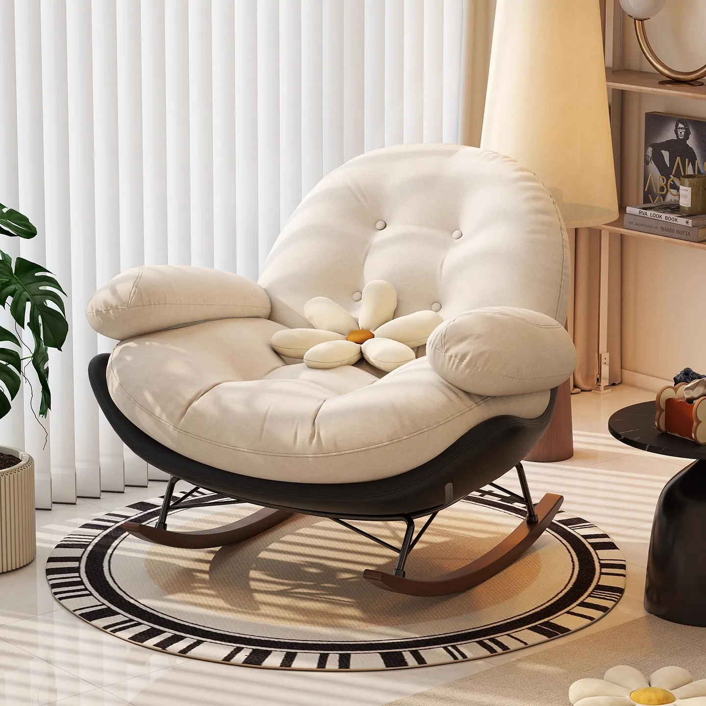 DSA rocking chair adult recliner balcony home leisure living room lazy light luxury adult sofa chair