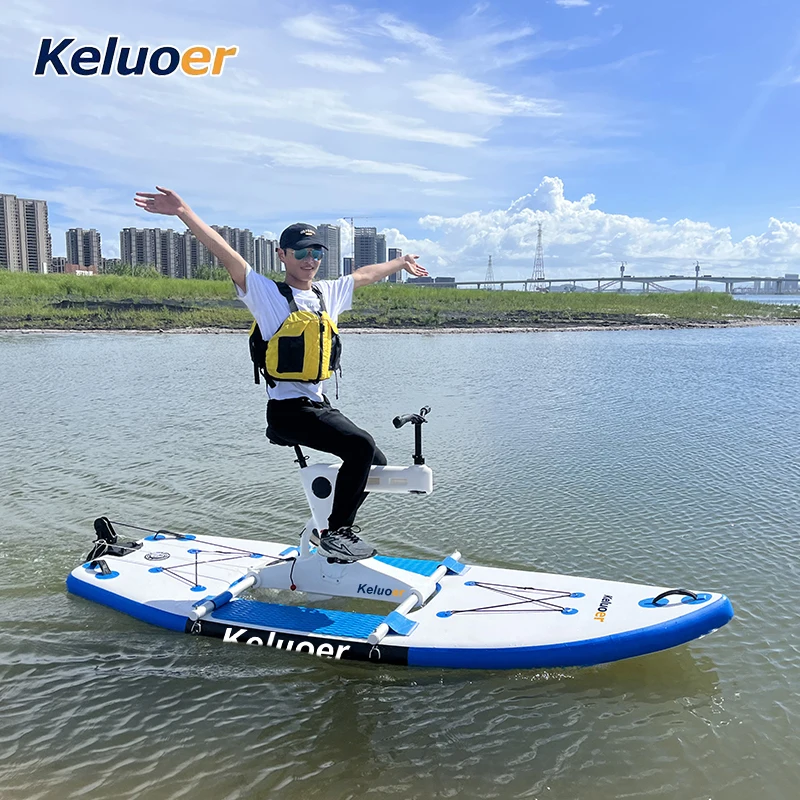 2024 New collection pontoons inflatable water bike single water recreation pedal bike