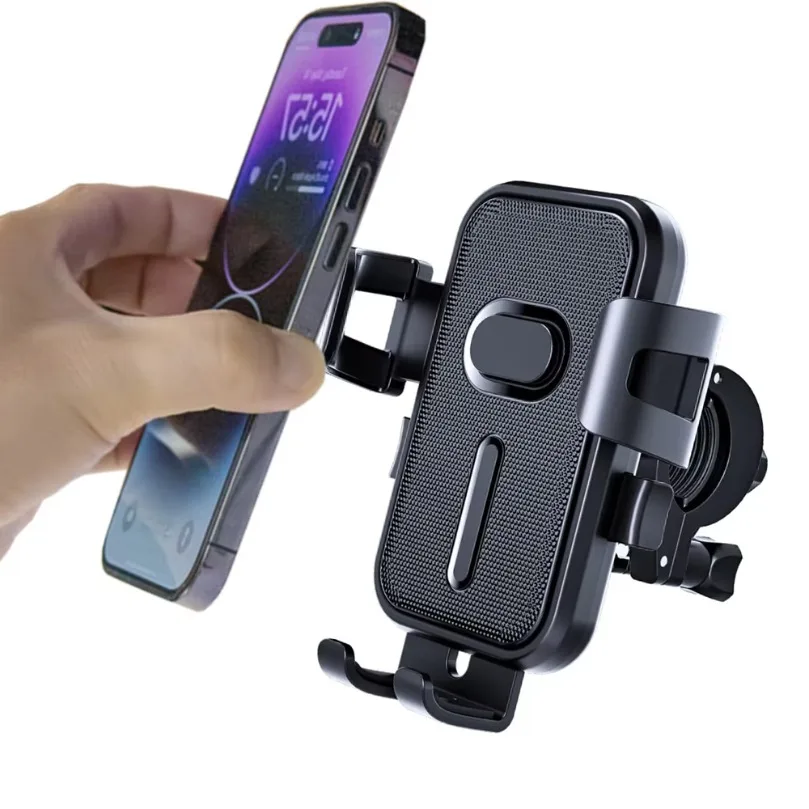 360°Rotatable Universal Motorcycle Bicycle Phone Stand Handlebar Rearview Mirror Mount Phone Holder for iPhone 17 Samsung Xiaomi