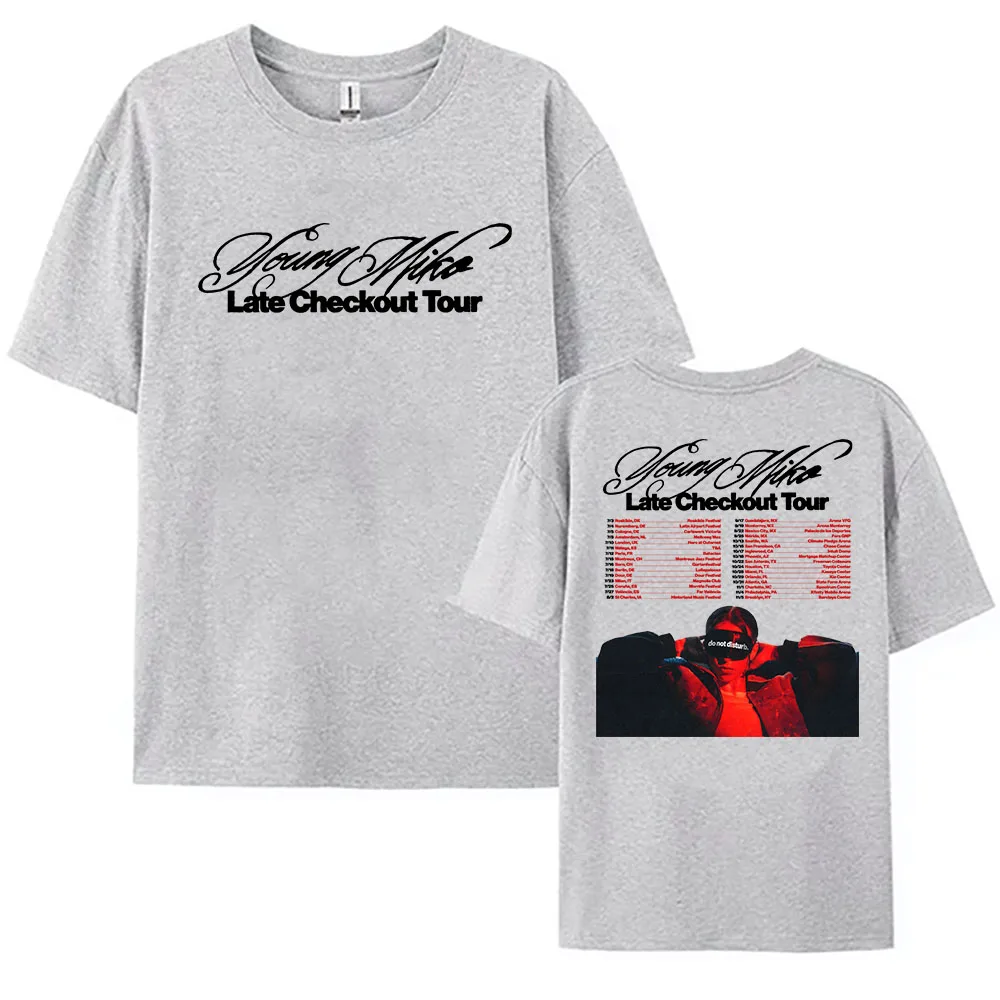 Young Miko Late Checkout Tour 2026 T-Shirt Unisex Streetwear Baumwolle Kurzarm Lockeres T-Shirt Sänger-Design Grafik-Merch Damen – Detail 5
