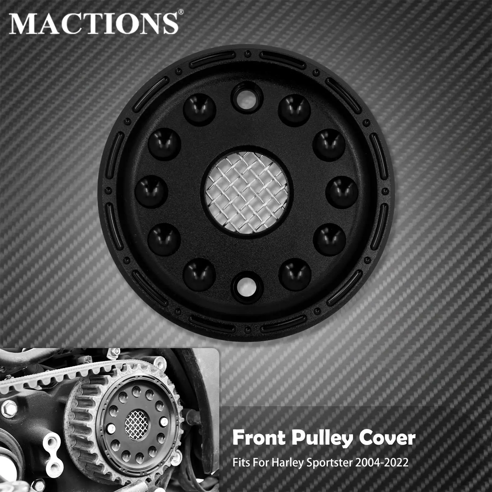

Motorcycle Mattle Black Front Countershaft Pulley Cover For Harley Sportster XL883 Forty Eight Seventy Two Super Low 2004 -2021