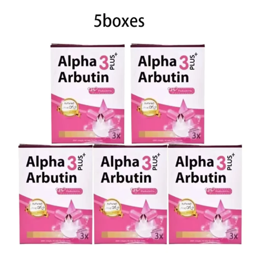 5boxes 3X Alpha Arbutin 3 Plus Powder Mix With Lotion Skin Lightening Brighten Reduce Dark Skin Blemishes