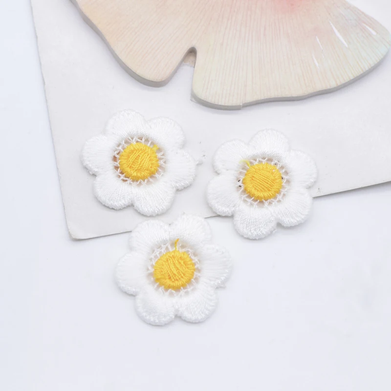 20Pcs 25mm Sun Flower Applique for DIY Clothes Hat Shoes Crafts Sewing Supplies Patches Headwear Hair Clips Decor Accessories