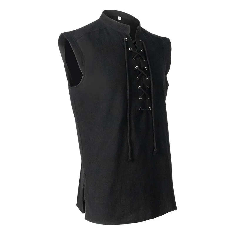 Halloween Trưởng Thành Trang Phục Hóa Trang Cho Nam Thời Trung Cổ Vest Áo Thun Chiến Binh Cướp Biển Trang Phục Vintage Gothic Gilets Sans Manches