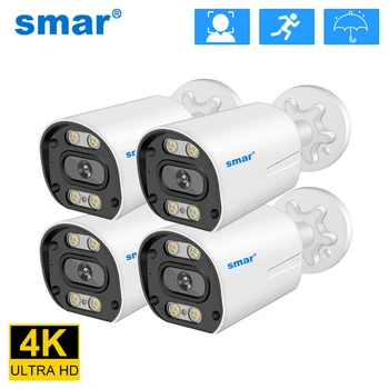 Smar 4 PZ/LOTTO Telecamera Bullet 4K 8MP 5MP 4MP 3MP Microfono Incorporato POE Telecamera IP Video Sorveglianza Esterna CCTV di Sicurezza Onvif