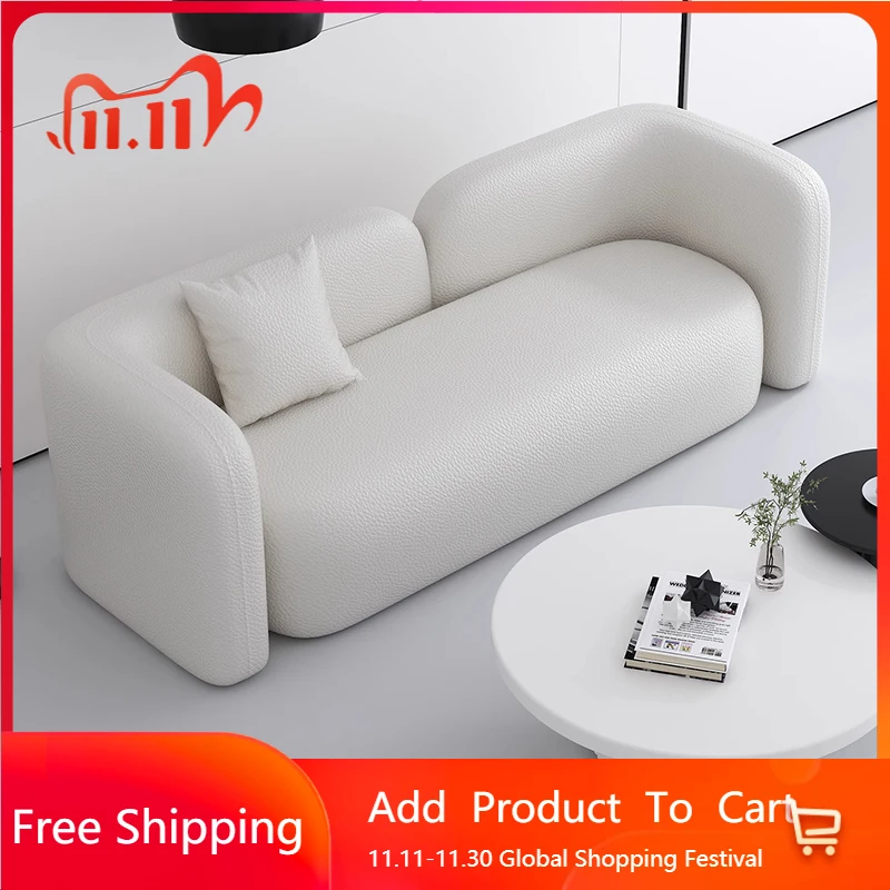 

White Minimalist Living Room Sofas Cute Lazy Small Bedroom Lounge Outdoor Sofa Curved Floor Sillon Cama Garden Furniture Sets
