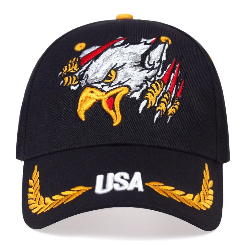 للجنسين الولايات المتحدة الأمريكية النسور التطريز قبعات البيسبول الربيع والخريف في الهواء الطلق قابل للتعديل قبعات عادية واقية من الشمس قبعة قبعة رياضية #5