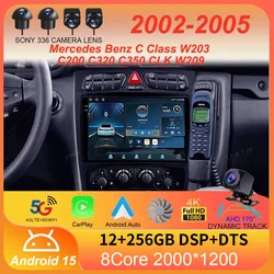 Car Radio Android 15 For Mercedes Benz C Class W203 C200 C320 C350 CLK W209 2002 - 2005 Car Stereo Multimedia Player NO DVD