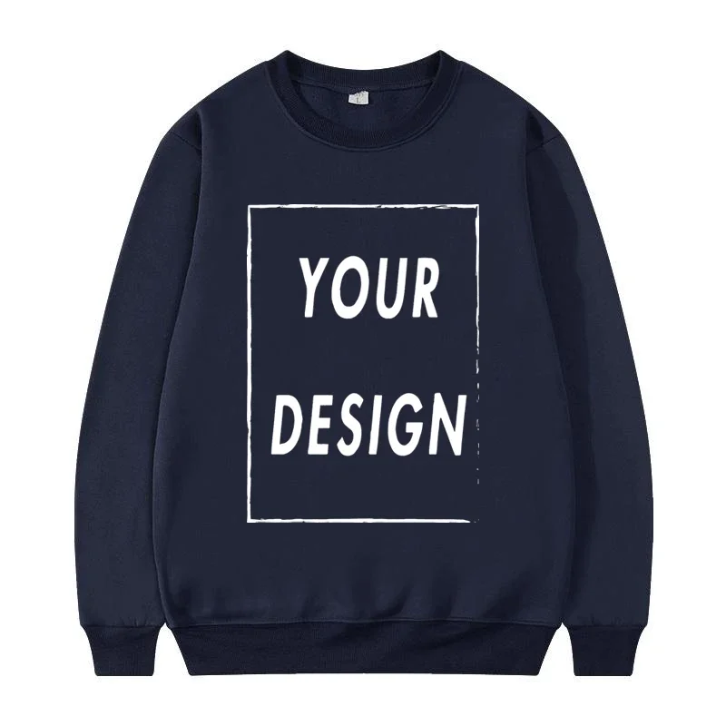 2025 Neuer Unisex Pullover ohne Kapuze mit individuellem Logo, Rundhals-Sweater, Modischer Freizeitpullover für Damen und Herren – Detail 3