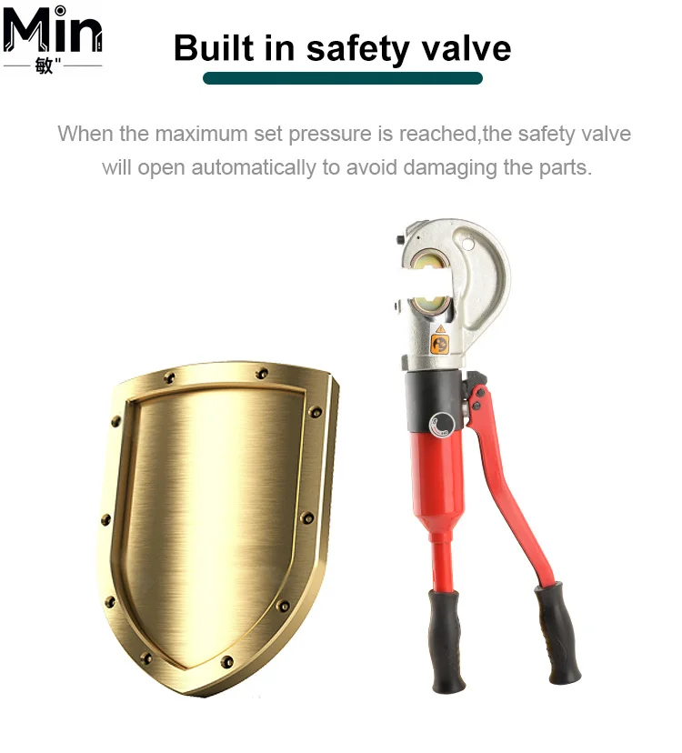 CYO-300C Hand Hydraulic Cable Lug Crimping Tool Steel Safety Valve Wire Crimper for AL CU Cable Lab Electrical Work
