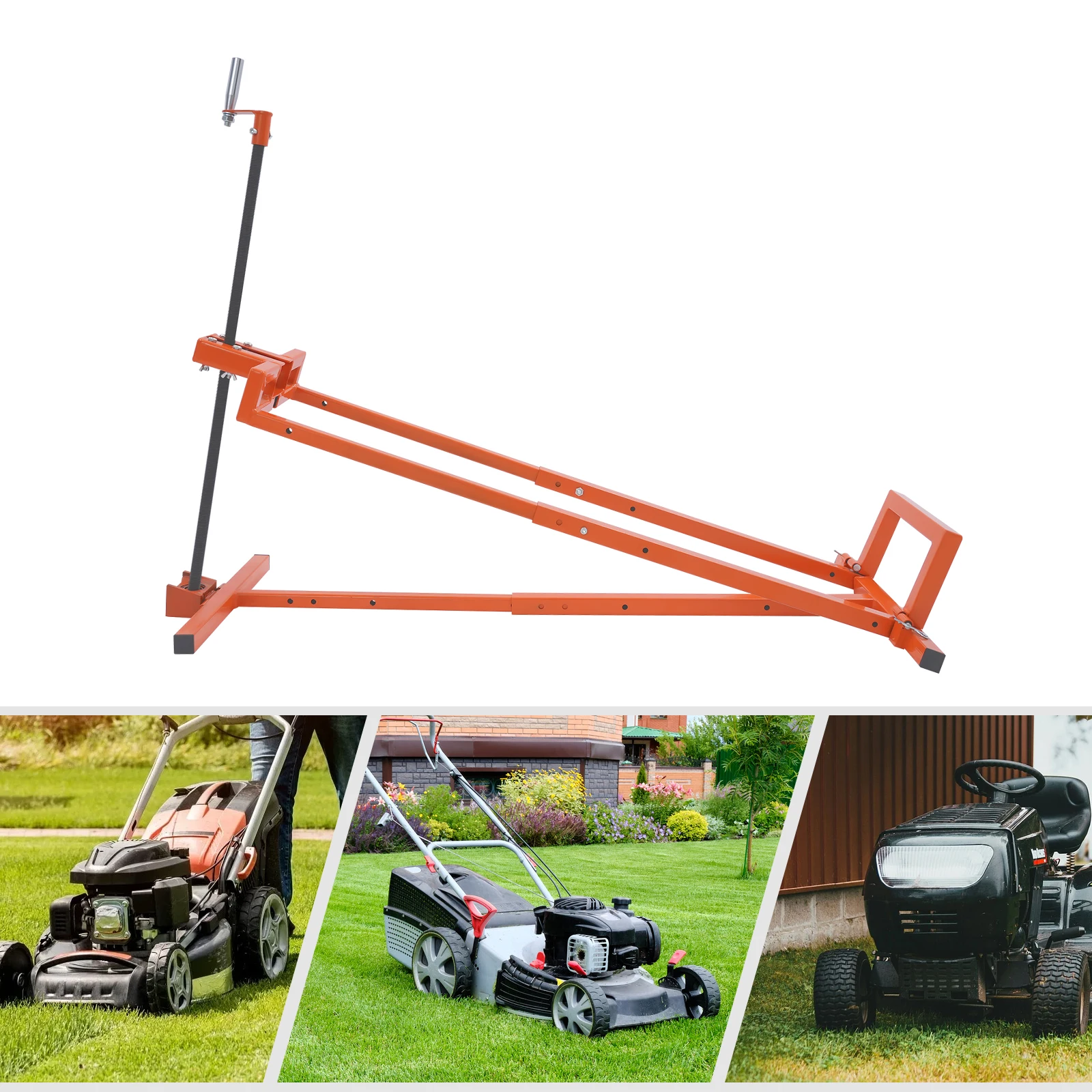 

Lawn Mower Lift, Lawn Mower Lift Tool, 880 Lbs Adjustable Movable Lawn Lifter for Lawn Mower Garden Tractor