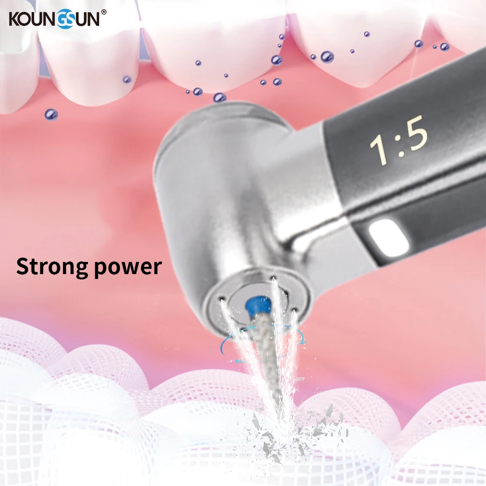 1:5 Increase Speed Contra Angle Low Speed Dental Handpiece Upgrade Design Stainless Steel Surgical Tools For FG burs