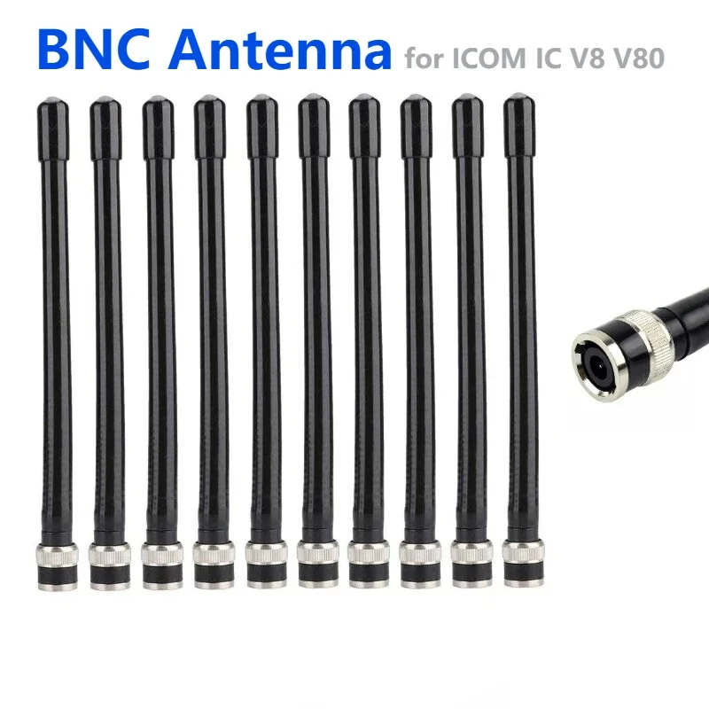 

10pcs BNC Radio Antenna VHF 136-174MHz for ICOM Radio IC-V8 IC-V80 IC-V82 IC-V85 IC-V80E V85E F3S VX200 VX500 Walkie Talkie