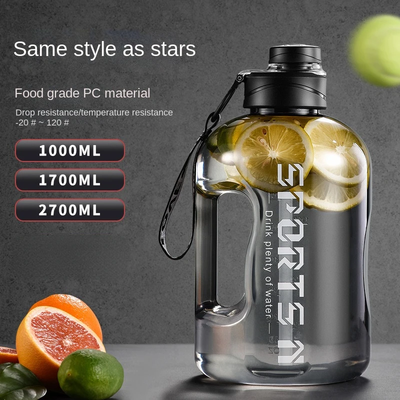 1700ml/2700ml Gym Cycling Cup PP Material Precise Scale Portable Large Capacity Water Bottle For Men With Sports Fitness