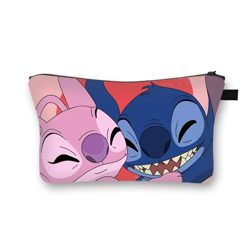 Disney Stitch Large Capacity Makeup Bag Kawaii Cosmetic Bag Anime Cartoon Stich Washing Bag Pencil Case Girl Christmats Gifts