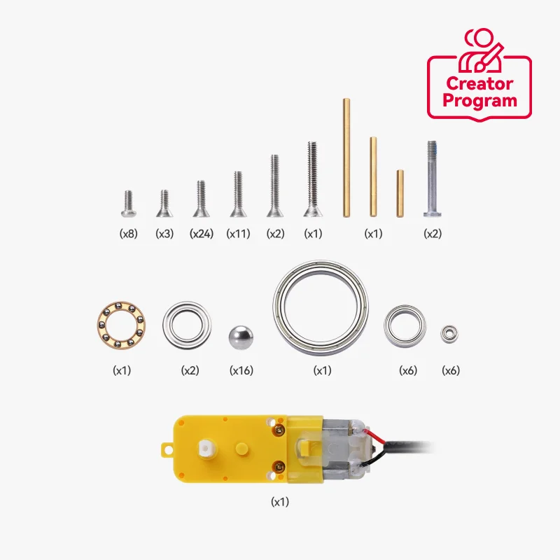 Bambu Lab 3D printer creative model component three-axis tourbillon series hardware required to assemble DIY 3D Printer Parts