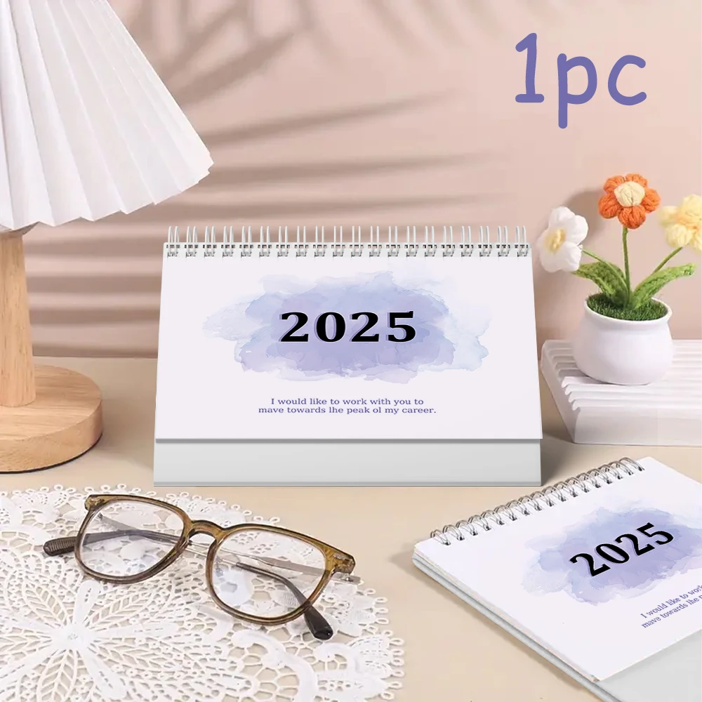 

1 шт., настольный календарь на 2025 годы, календарь на 12 месяцев, простой зеленый прозрачный, мастер-карта леса, небольшой настольный календарь на рабочем ходу