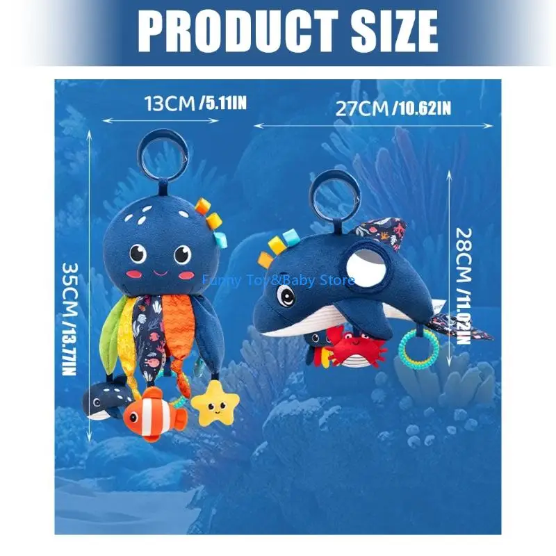 Baby Bed Hanging Toy Stroller Hanging Accessories Baby Room Decoration Stuffed Toy Whale Hanging Pleasant Toy C90B