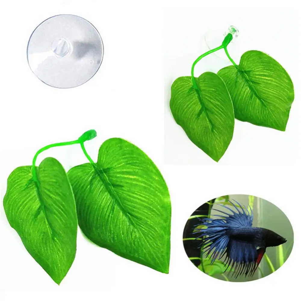 Artificial Plant Leaf Betta Hammock Fish Tank Spawning Rest Bed Aquariums Decor