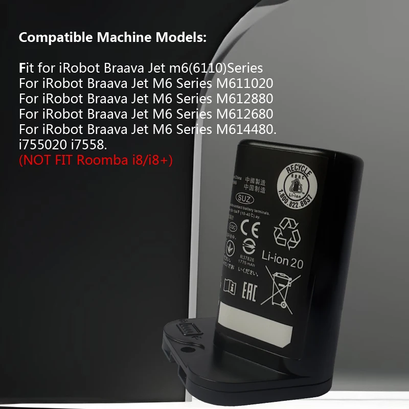 مكانس كهربائية للكنس بطارية ABL-C ل IRobot Braava Jet M6 مكنسة كهربائية استبدال بطارية تنظيف وتطهير روبوت