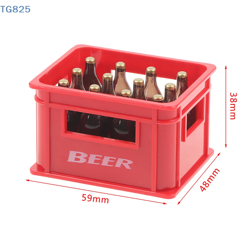 【AN】【AN】Miniatura de Botella de Cerveza para Casa de Muñecas 1:12, Caja de Cerveza, Caja de Bebidas, Decoración de Bar y Cocina, Juguete