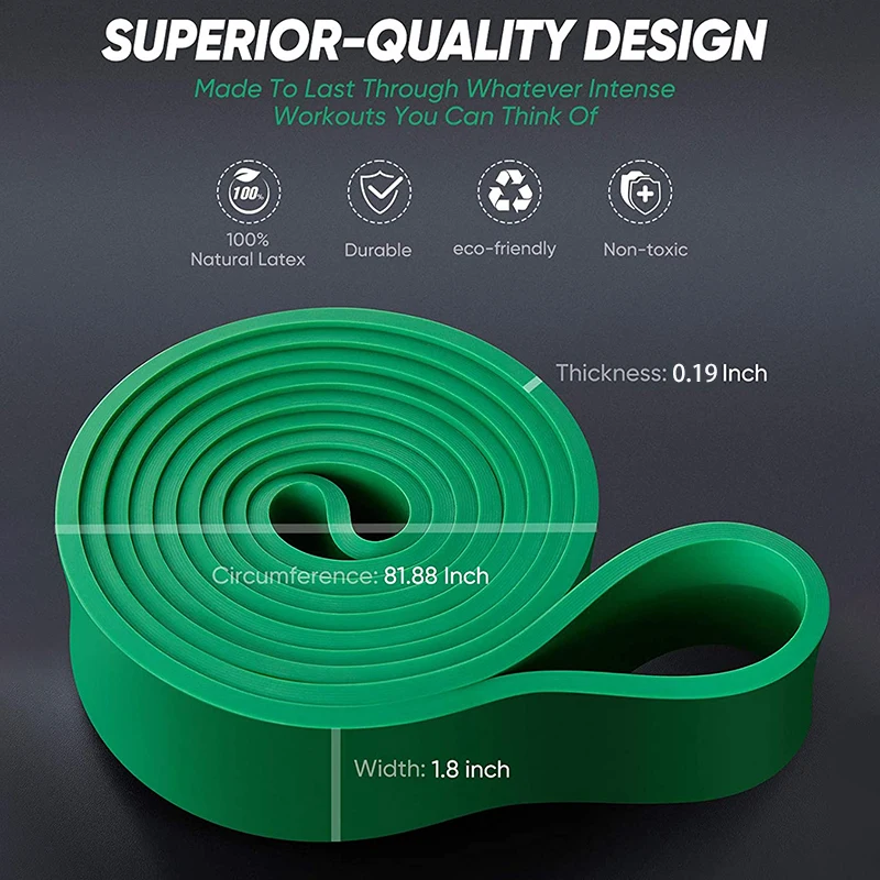 208cm Thick Stretch Resistance Band Sports Expander Elastic Pull Up Powerlifting Bands for Resistance Training and Workout