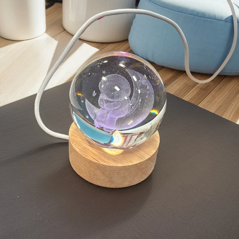 LED كريستال الكرة مصباح منضدية ضوء الليل نمط غرفة نوم غرفة المعيشة مكتب زينة عيد الميلاد أجواء المنزل المريحة