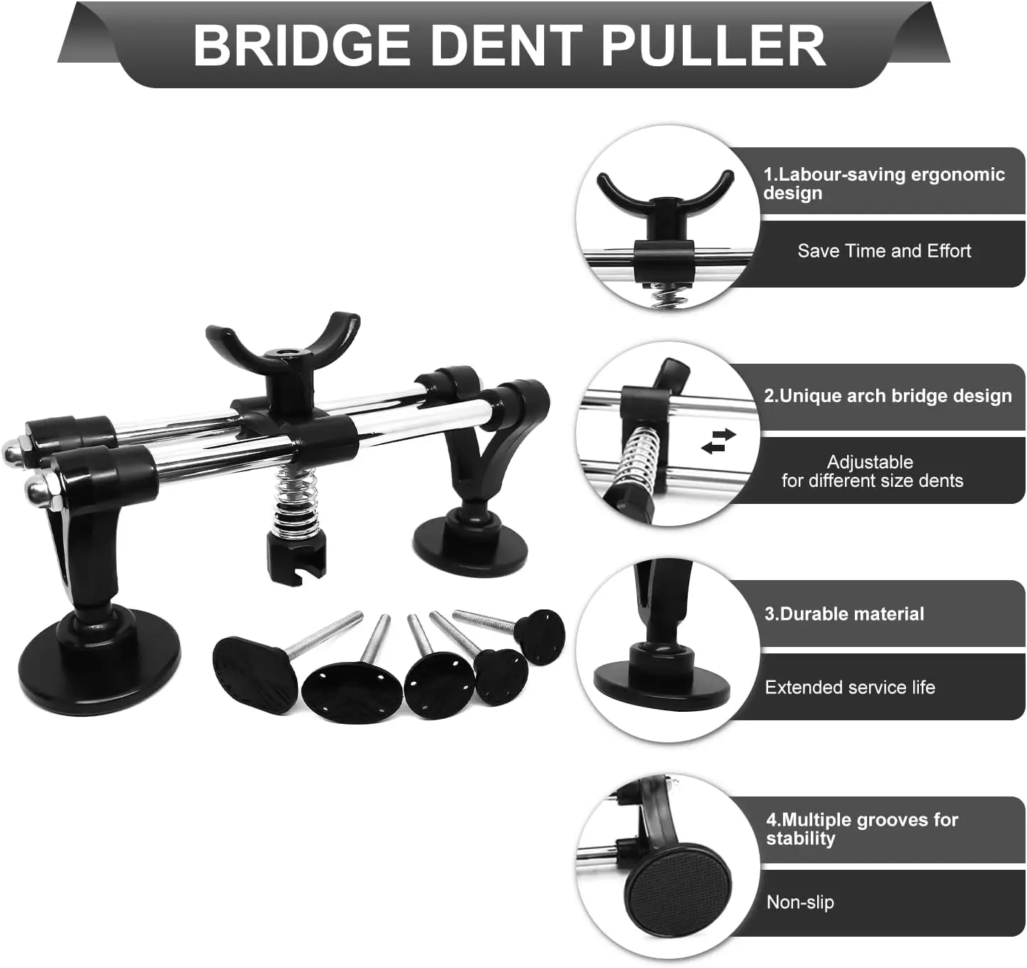 مجموعة أدوات سحب دنت 38 قطعة مع مجموعة غراء - أداة إصلاح دنت بدون طلاء لأضرار حائل السيارة، مطرقة منزلق على شكل حرف T #3