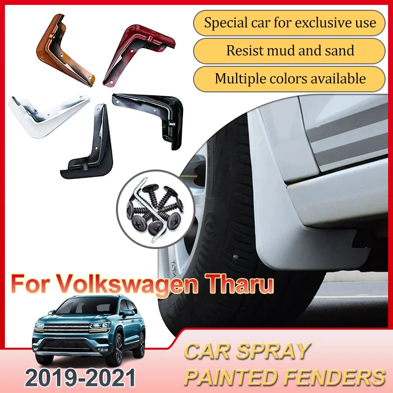 

4PCS Car Fender For Volkswagen VW Tharu Accessories 2019 2020 2021 Mud Flaps Splash Guard Mudguards Baking Paint Mudflaps Parts