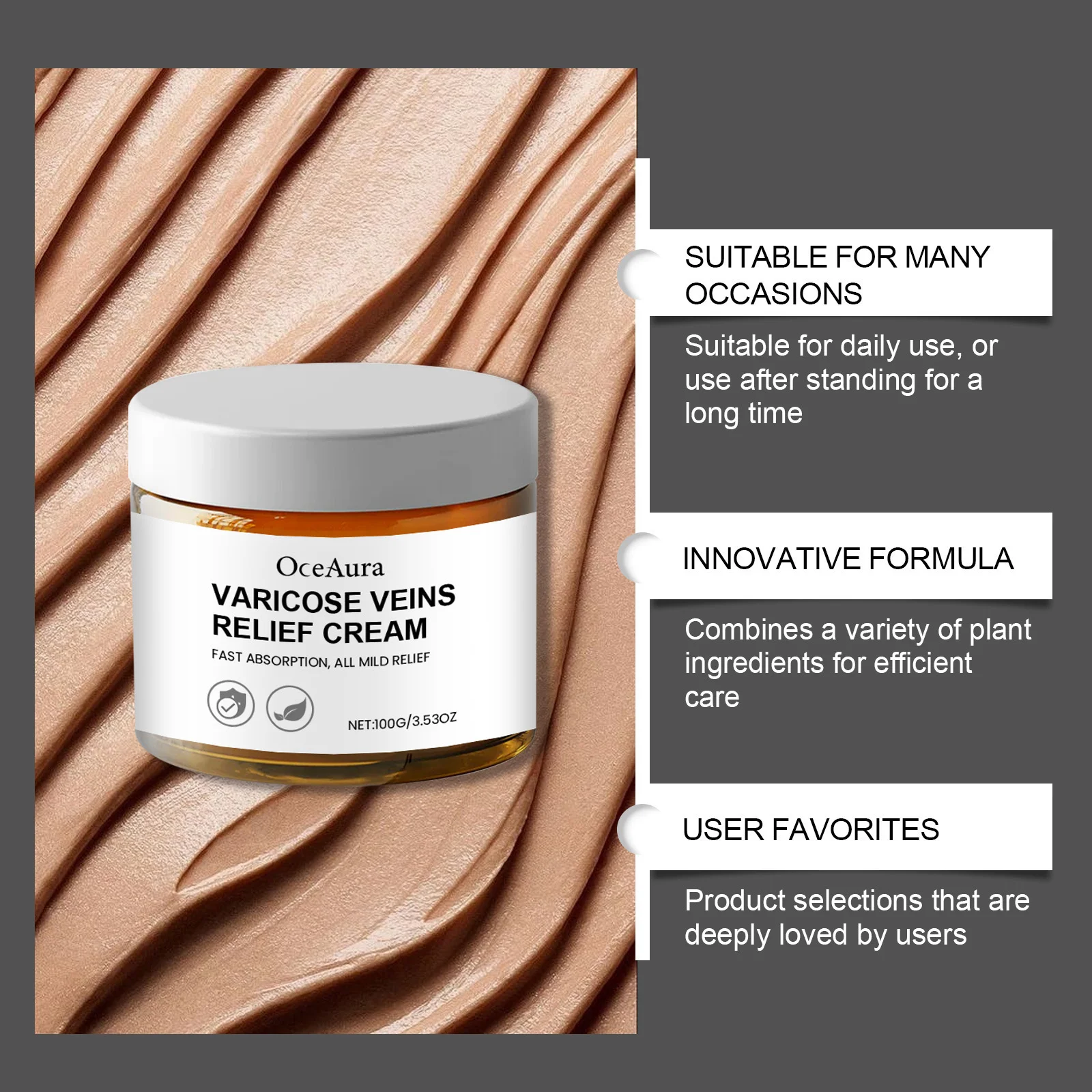 كريم تخفيف الدوالي تشنجات التهاب الأوعية الدموية التهاب الوريد الساقين شكل الانتفاخات الألم إزالة التهاب الأنجي وجع الأوردة العنكبوتية مرهم