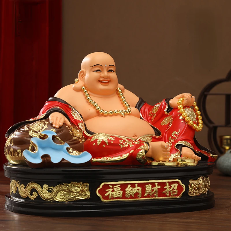 Home decoration accessories Wealth recruiting Maitreya Buddha ornament Offering Buddha statues at home Resin handicrafts 1pcs