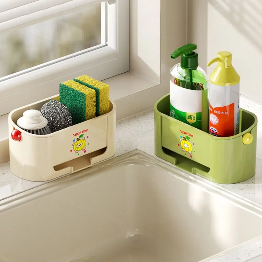 

Портативная сливная полка большой емкости, кухонная полка для хранения дофамина, двухслойная съемная корзина для хранения моющих средств