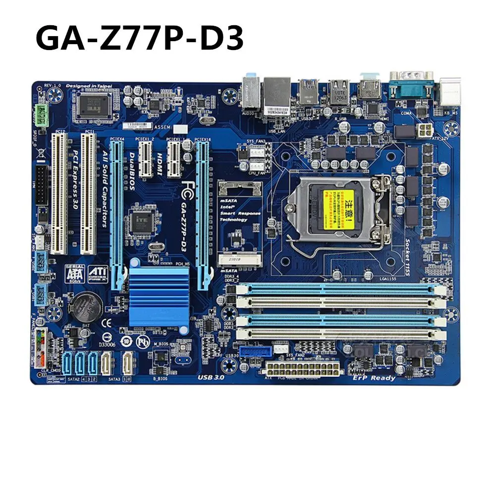 For GA-Z77P-D3 Desktop Motherboard Z77 Socket LGA 1155 i3 i5 i7 DDR3 32G ATX UEFI BIOS Z77P-D3 Mainboard