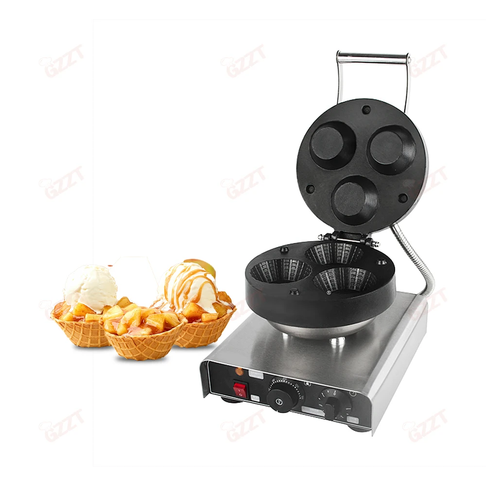 

2026, New model Big Size Electric Ice Cream Waffle Bowl Bakery Equipment New Design Egg Tart hine Ice Cream Cone