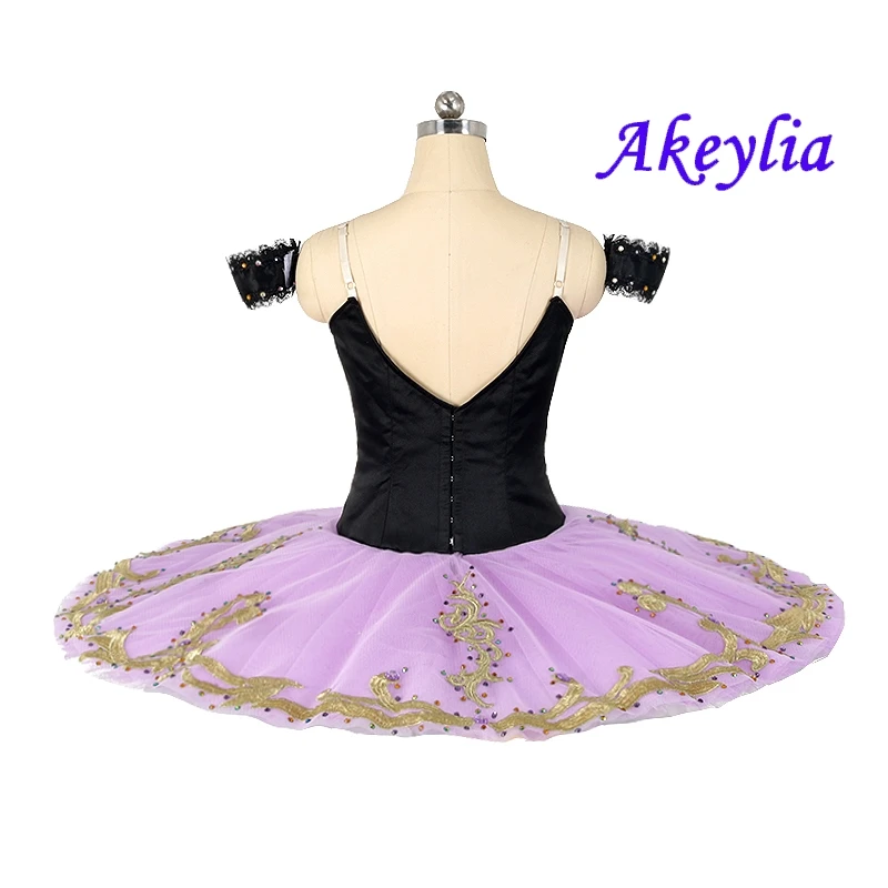 Satin Black purple gold ballet tutu Costume professional tutu Nutcracker Pancake Tutu Classical No elasticity 11 layers JN0497