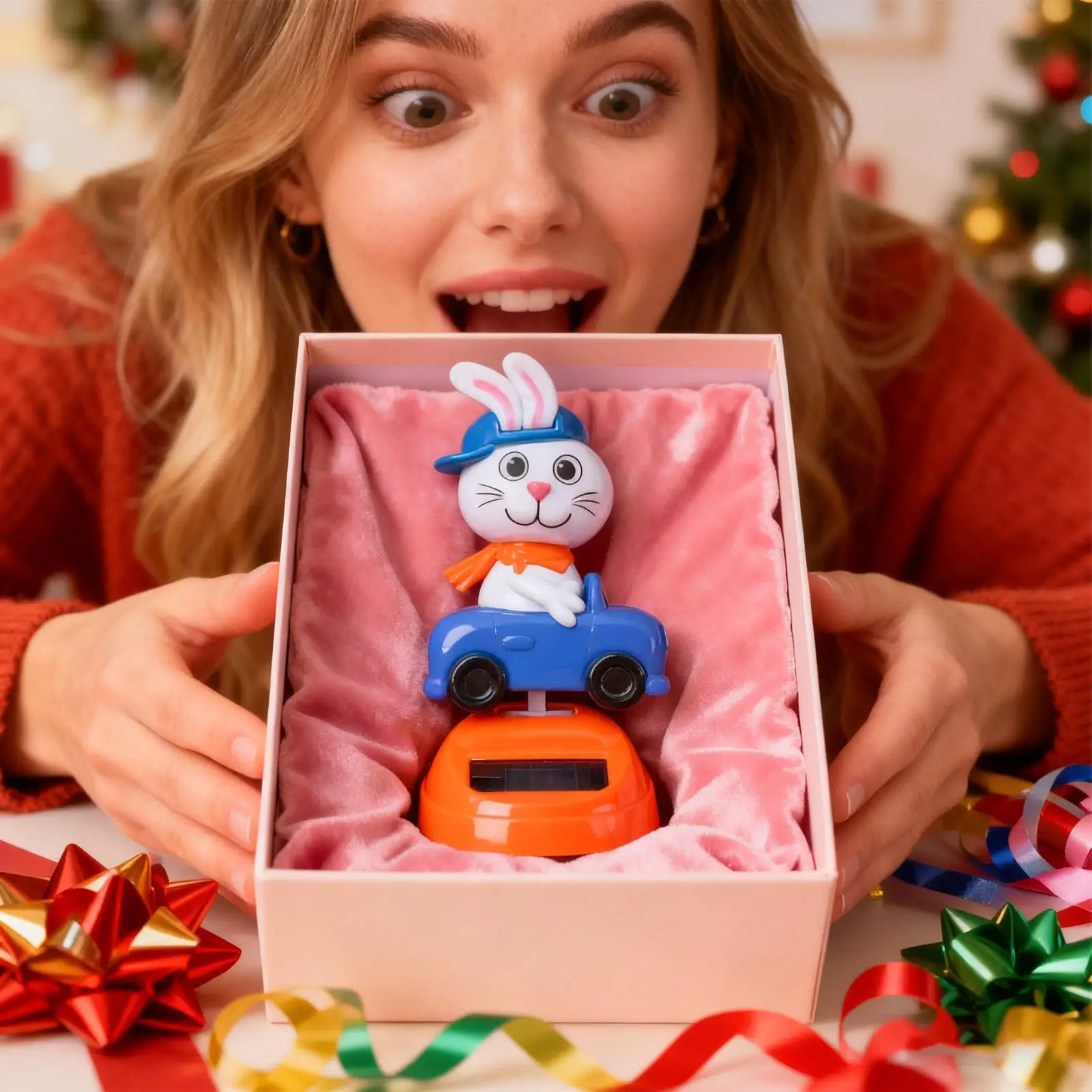 Brinquedos de dança movidos a energia solar coelho agitando boneca brinquedo decoração figuras de coelho para carro mesa de escritório festa favores casa