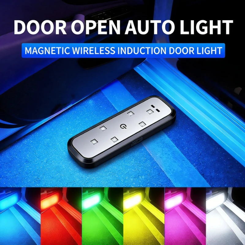 2Pcs Wireless LED Car Door Light - USB Rechargeable, Motion Sensor, Magnetic Adsorption, Decorative Welcome Lights for Cars SUVs