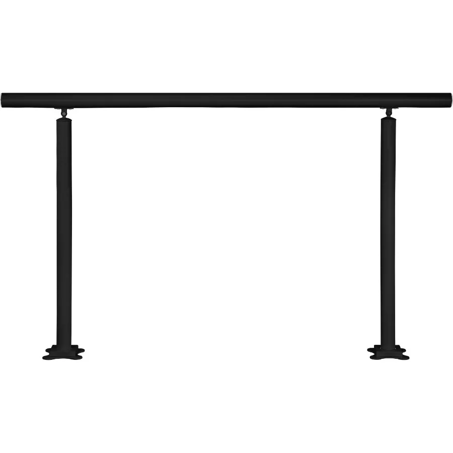 

Outdoor Stair Railing Kit 5 FT Adjustable Angle Black Aluminum Handrails for 0-5 Steps Durable Handrails for Indoor Outdoor Use