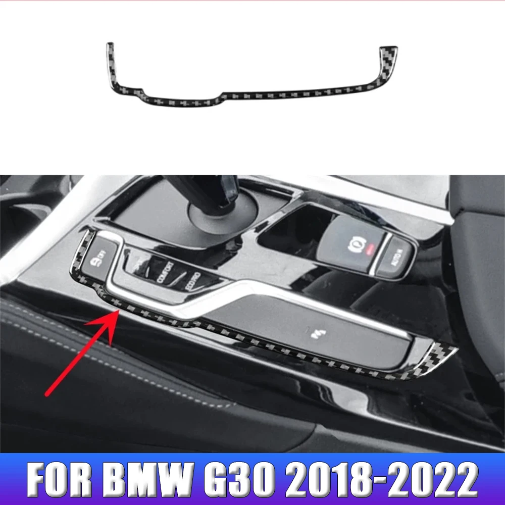 

Углеродное волокно, автомобильная кнопка переключения передач, декоративная полоса, накладка, наклейки для BMW 5 серии G30 2018-2022, аксессуары для интерьера