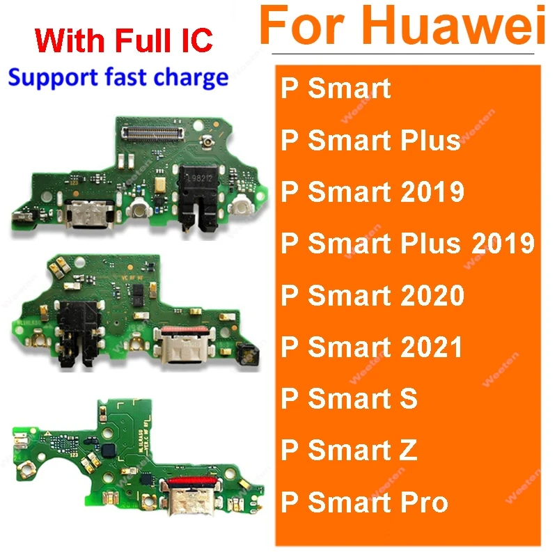 For Huawei P Smart S Z P Smart Pro 2018 2019 2020 2021 USB Charger Board with Microphone USB Charging Dock Board Parts