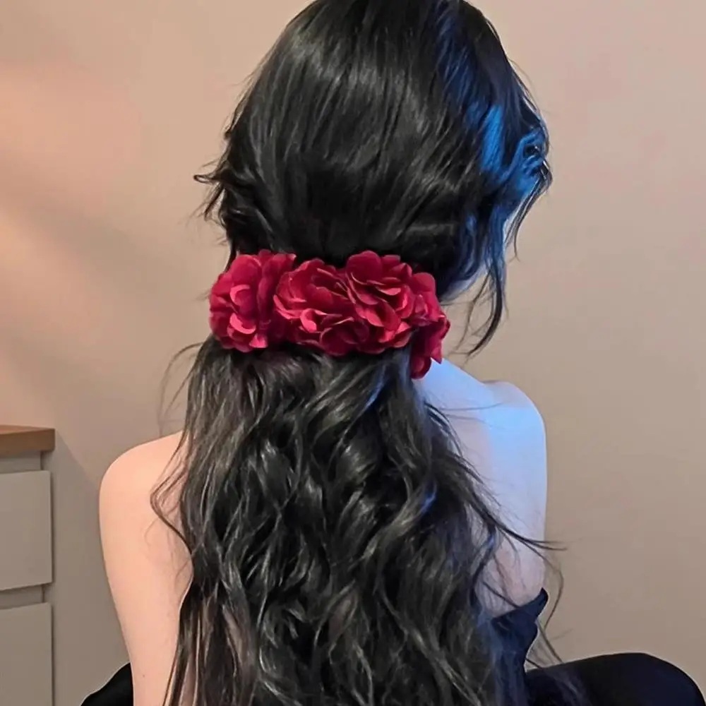 

Solid Color Ponytail Holder Mesh Floral Twisted Hair Clip High Ponytail Shark Clip Flower Banana Clip Seaside Hair Accessories