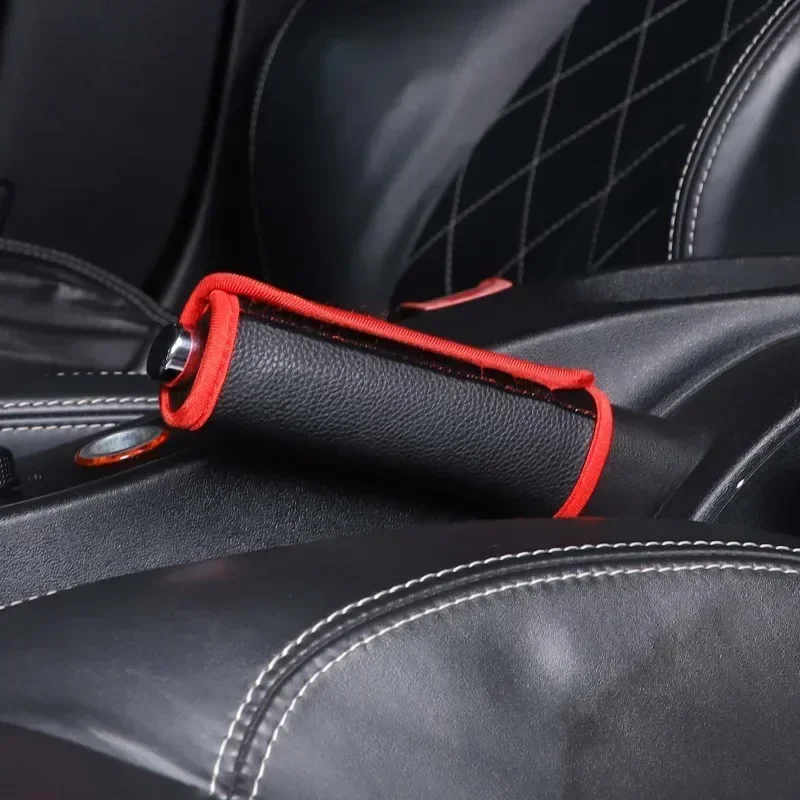 

1Pcs Leather Black For Mazda MX-5 NC 2009-2015 Car handbrake protective cover Car interior accessories