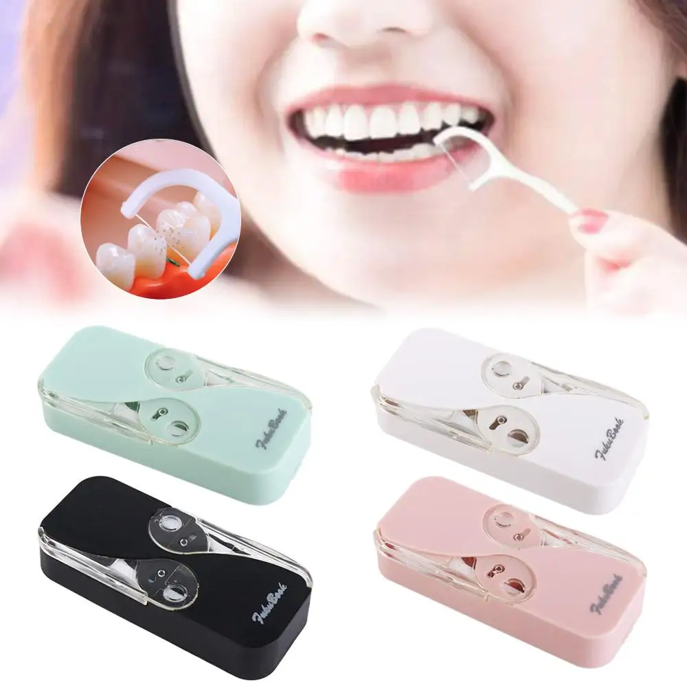 

Flosser Oral Cleaning Tooth Care Dustproof Teeth Flosser Stick Automatic Case Teeth Floss Storage Box Floss Pick Dispenser